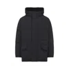 Yves Salomon Padded Black Down Jacket With High Collar And Concealed Zip In Black