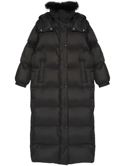 Yves Salomon Padded-design Coat In Black