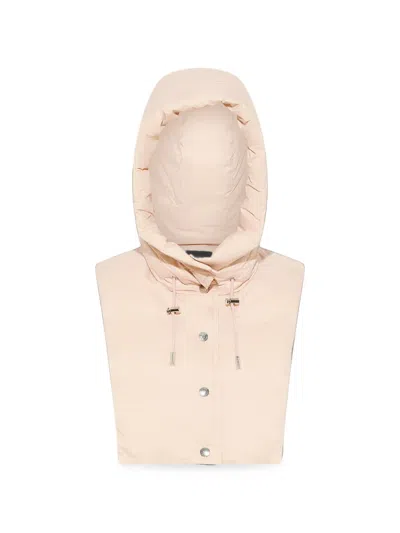 Yves Salomon Padded Drawstring Hood Bib In Neutral