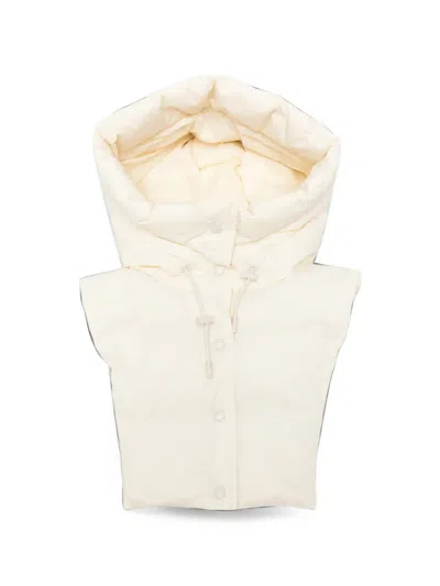 Yves Salomon Padded Drawstring Hood In White