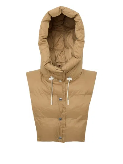 Yves Salomon Padded Hood Bib In Brown