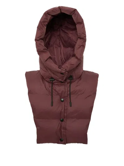 Yves Salomon Padded Hood Bib In Brown