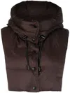 Yves Salomon Padded Hooded Bib In Brown