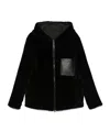 Yves Salomon Patch Pocket Hooded Jacket In Black