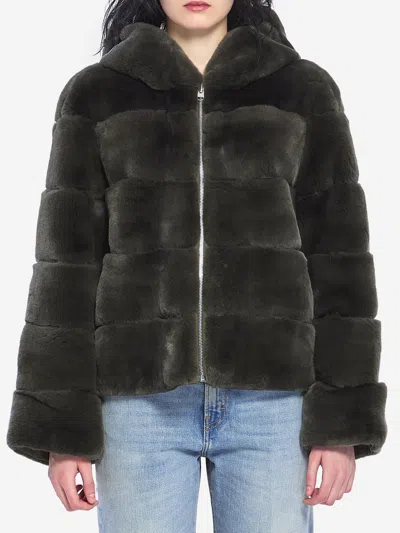 Yves Salomon Reversible Green Fur