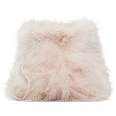 Yves Salomon Pink Feather Pouch In A5197 Bliss