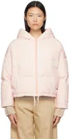 Yves Salomon Pink Quilted Down Jacket In A5089 Rosewater