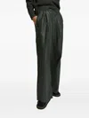 Yves Salomon Leather Cargo Trousers In Green