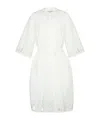 Yves Salomon Poplin Midi Dress In White