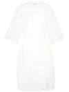 Yves Salomon Pleated Midi Dress In White