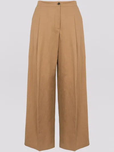 Yves Salomon Pleated Trousers In Neutrals