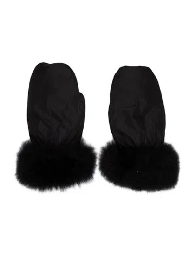 Pre-owned Yves Salomon Polyester  Gloves In Black