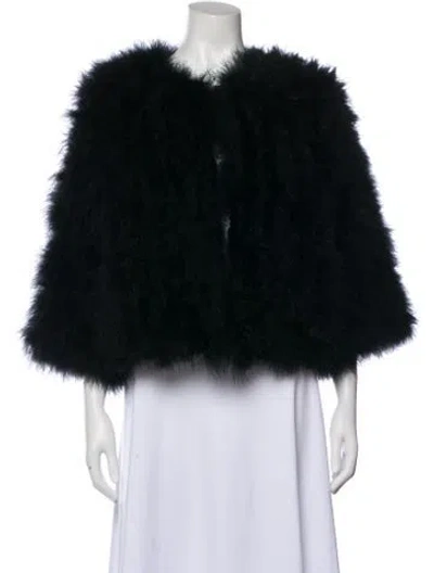 Pre-owned Yves Salomon Poncho In Green