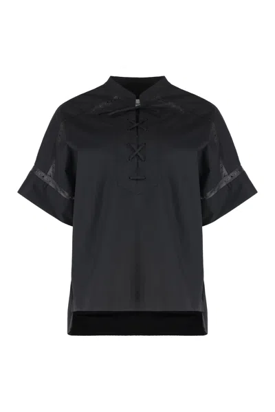 Yves Salomon Poplin Blouse In Black