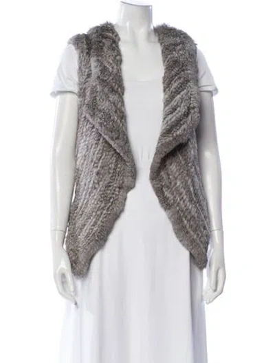 Pre-owned Yves Salomon Printed Vest In Gray