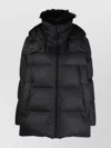 Yves Salomon A-line Puffer Jacket Made From A Water-resistant Performance Fabric With A Fox Fur Collar In Black