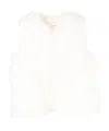 Yves Salomon Feather Silk Vest In White