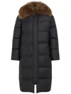 Yves Salomon Quilted Coat In Black