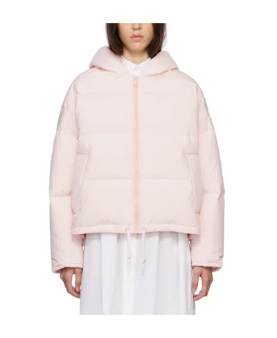Yves Salomon Quilted Down Jacket In Pink