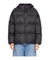 Yves Salomon Black Hooded Down Jacket In Black