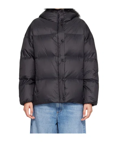 YVES SALOMON QUILTED HOODED DOWN JACKET