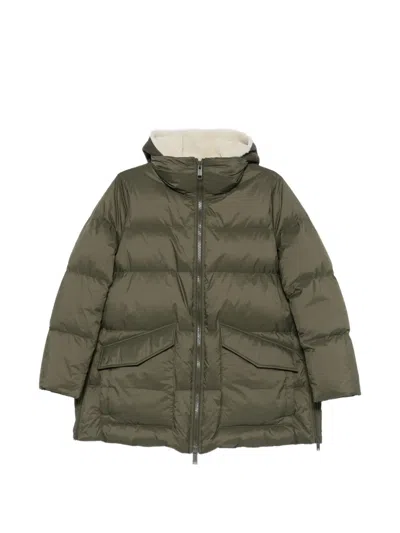 Yves Salomon Quilted Shearling-lined Jacket In Green