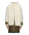 Yves Salomon Rectangular Shawl Scarf In White