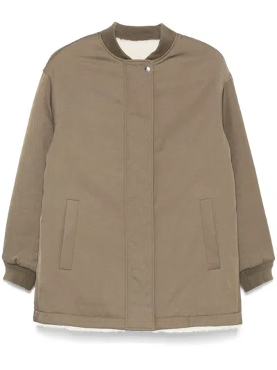 Yves Salomon Reversible Coat In 绿色