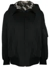 Yves Salomon Reversible Hooded Bomber Jacket In Black