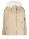 Yves Salomon Cropped Reversible Hooded Parka In Neutrals