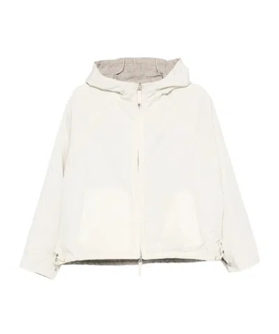 Yves Salomon Reversible Hooded Jacket In White