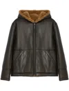 Yves Salomon Reversible Jacket In Brown