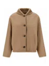 Yves Salomon Shearling Buttoned Leather Coat In Brown
