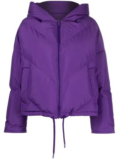 Yves Salomon Reversible Quilted Padded Jacket In Purple