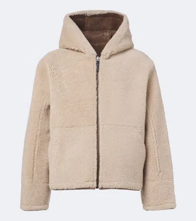 Yves Salomon Reversible Shearling And Leather Jacket In Neutral