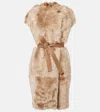 Yves Salomon Reversible Shearling Coat In Brown