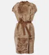 Yves Salomon Reversible Shearling Coat In Brown
