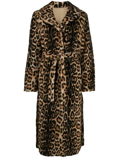 Yves Salomon Reversible Shearling Coat In Brown