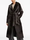 Yves Salomon Reversible Shearling Coat In Gray