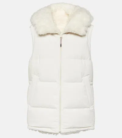 Yves Salomon Reversible Shearling Vest In White
