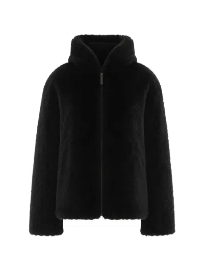 Yves Salomon Reversible Aviateur Shearling Jacket In Black