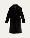 Yves Salomon Reversible Silky Merino Lamb Coat In Black