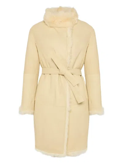 Yves Salomon Reversible Toscana Lambskin Coat In Neutral