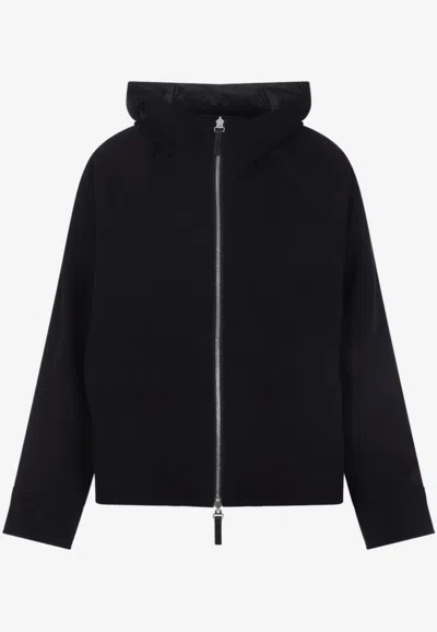 Yves Salomon Reversible Zip-up Hooded Jacket In Black