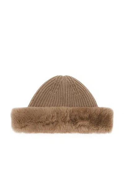 Yves Salomon Rex Rabbit And Cashmere Bonnet In Brown