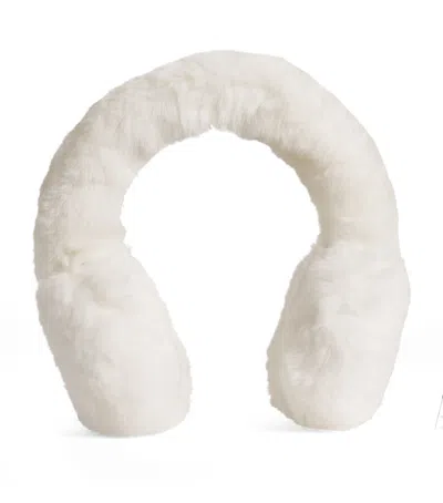 Yves Salomon Rex Rabbit Fur Earmuffs In White