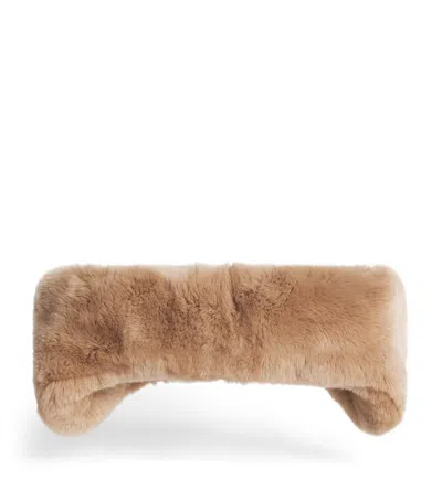 Yves Salomon Rex Rabbit Headband In Brown