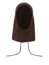 Yves Salomon Ribbed Cashmere Balaclava In Brown