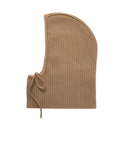 Yves Salomon Ribbed Cashmere Snood In Brown