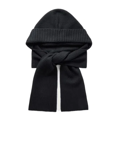 Yves Salomon Ribbed Integrated Knit Hat-scarf In No